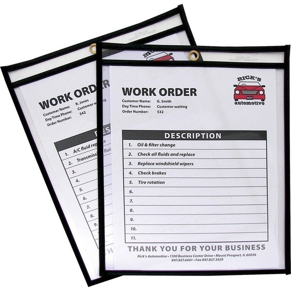 C-Line Products Shop Ticket Holder, Stitched, 8-1/2"x11", 25/BX, Clear Vinyl 25PK CLI46911